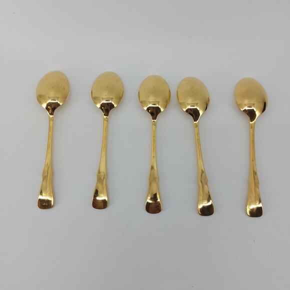 Northland Stainless Gold Spoons Japan Lot of 5 Cottagecore - Picture 2 of 6